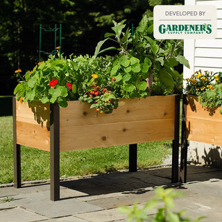 cedar planter with trellis Elevated Cedar Planter Box, 2' x 4'