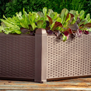 Wicker-Look Raised Garden Bed Set