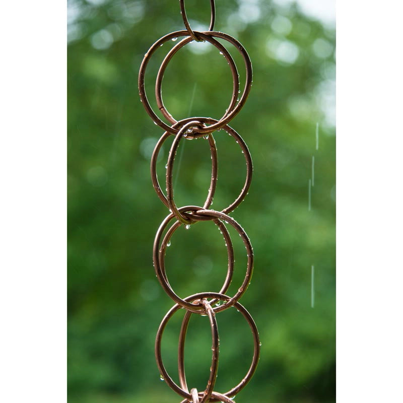 Polished Copper Rain Chain 4&quot;