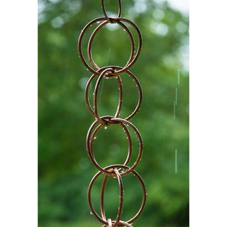 Polished Copper Rain Chain 4"